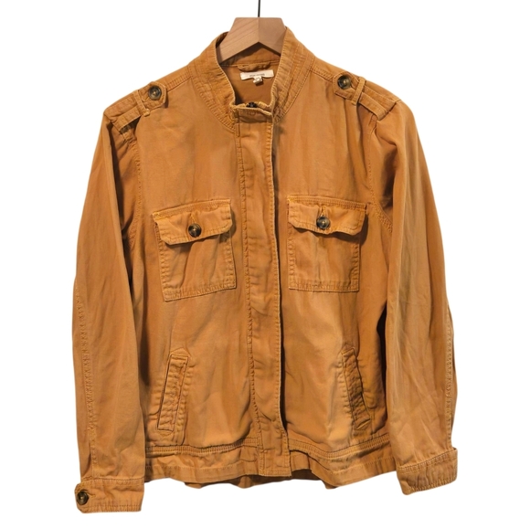 Maurices Mustard Yelllw Long Sleeve Lightweight Utility Jacket Size Large - Picture 1 of 8